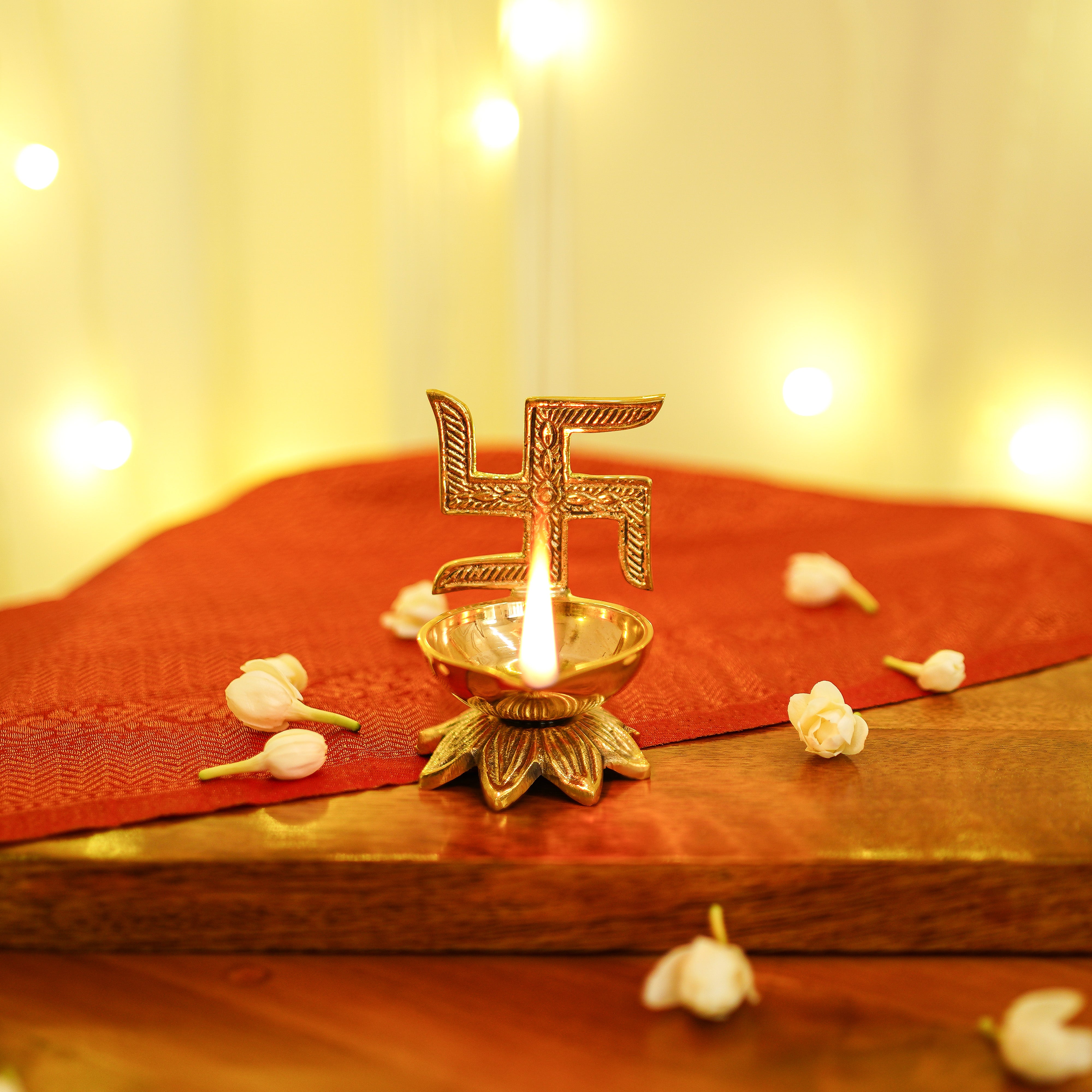 Brass Swastik Diya