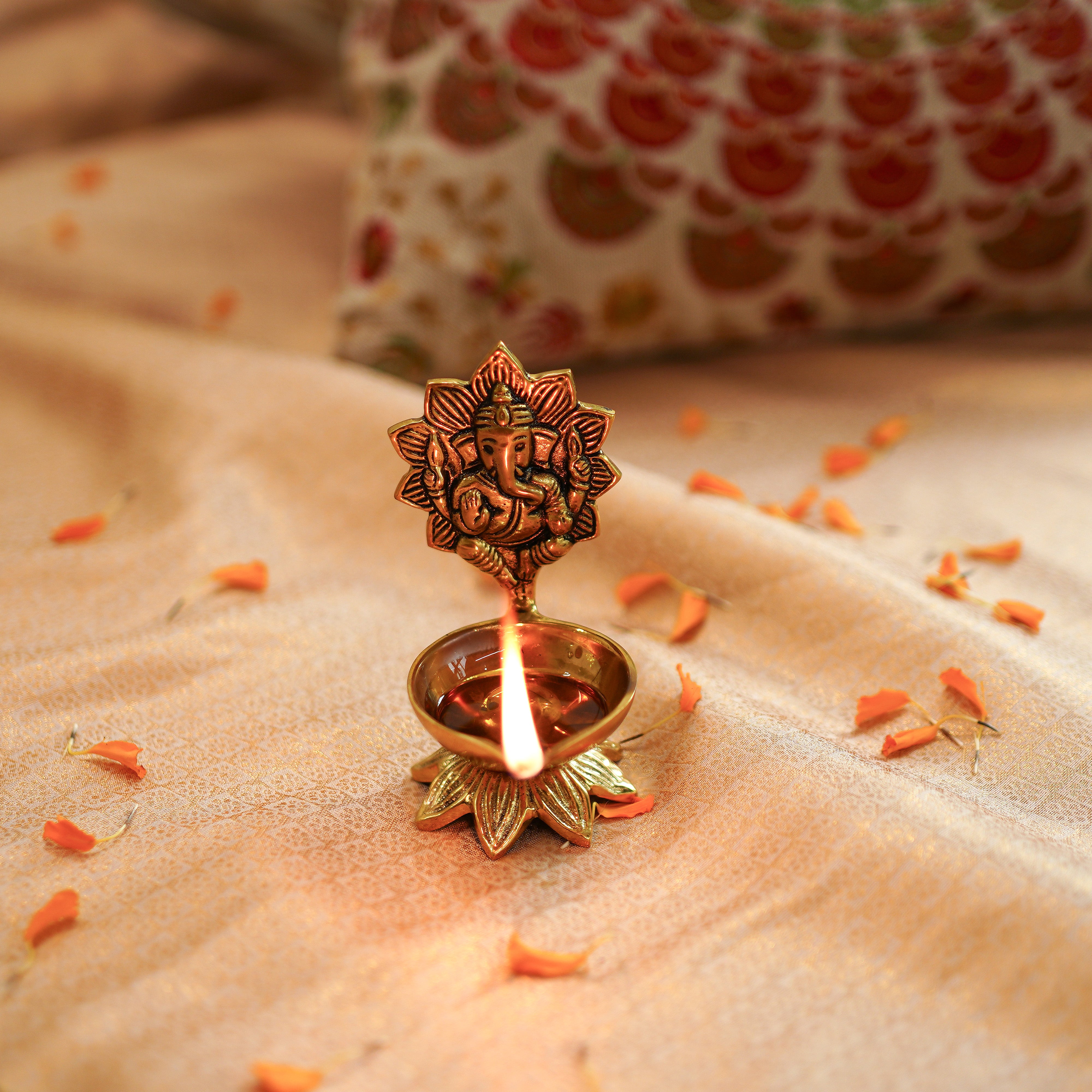 Brass Ganesha Diya