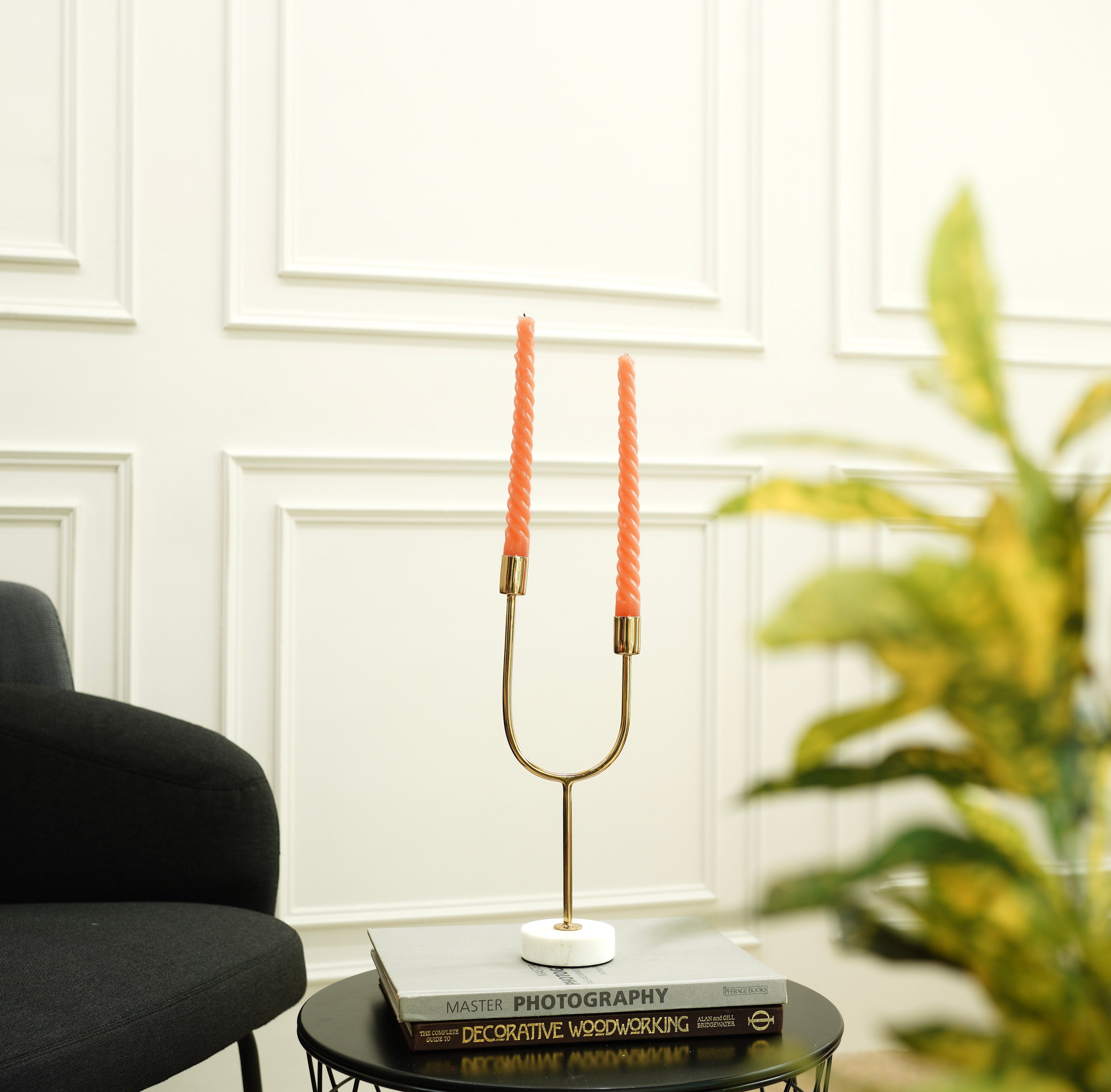 Golden Arc Dual Candle Holder