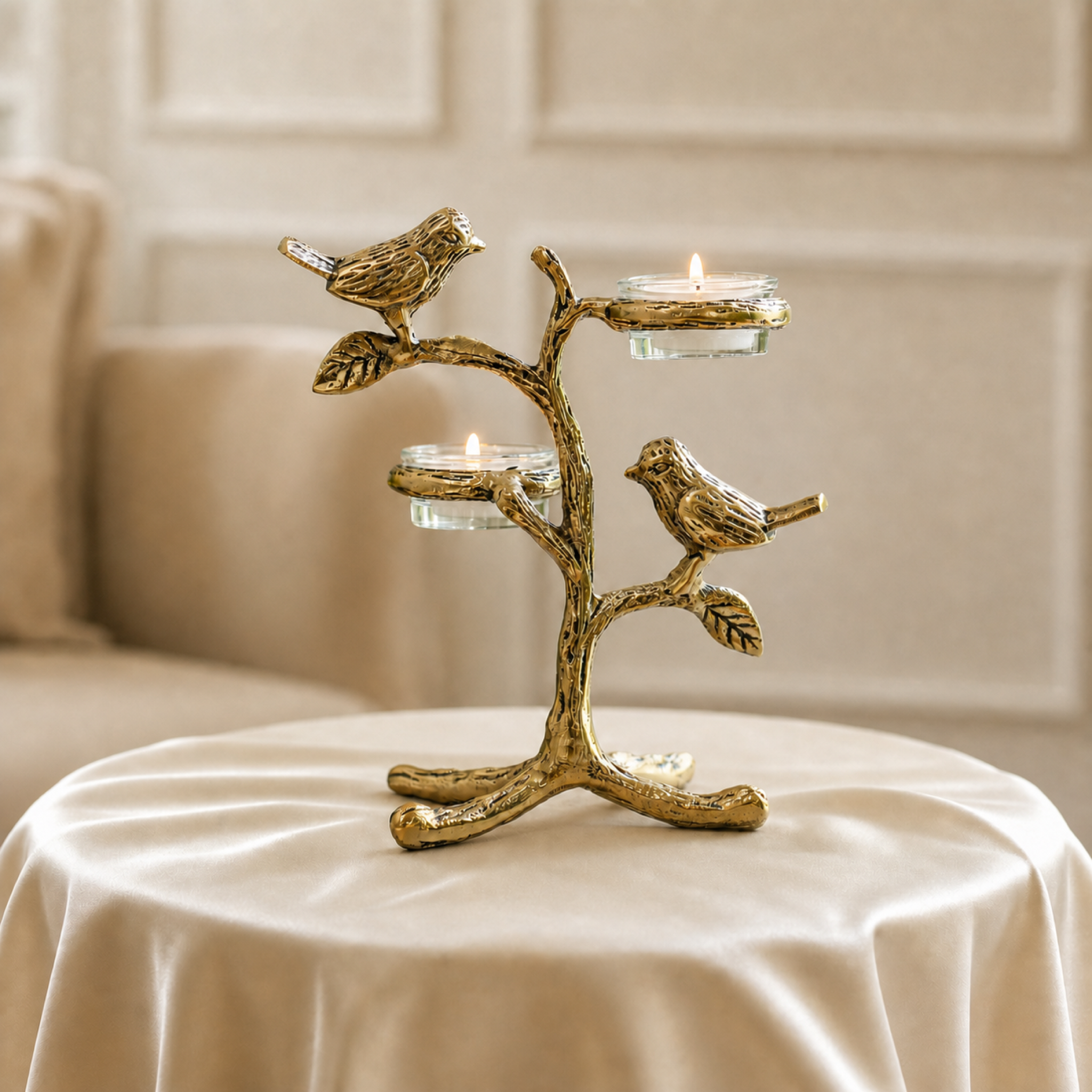 Birds on Tree Tea Light Holder