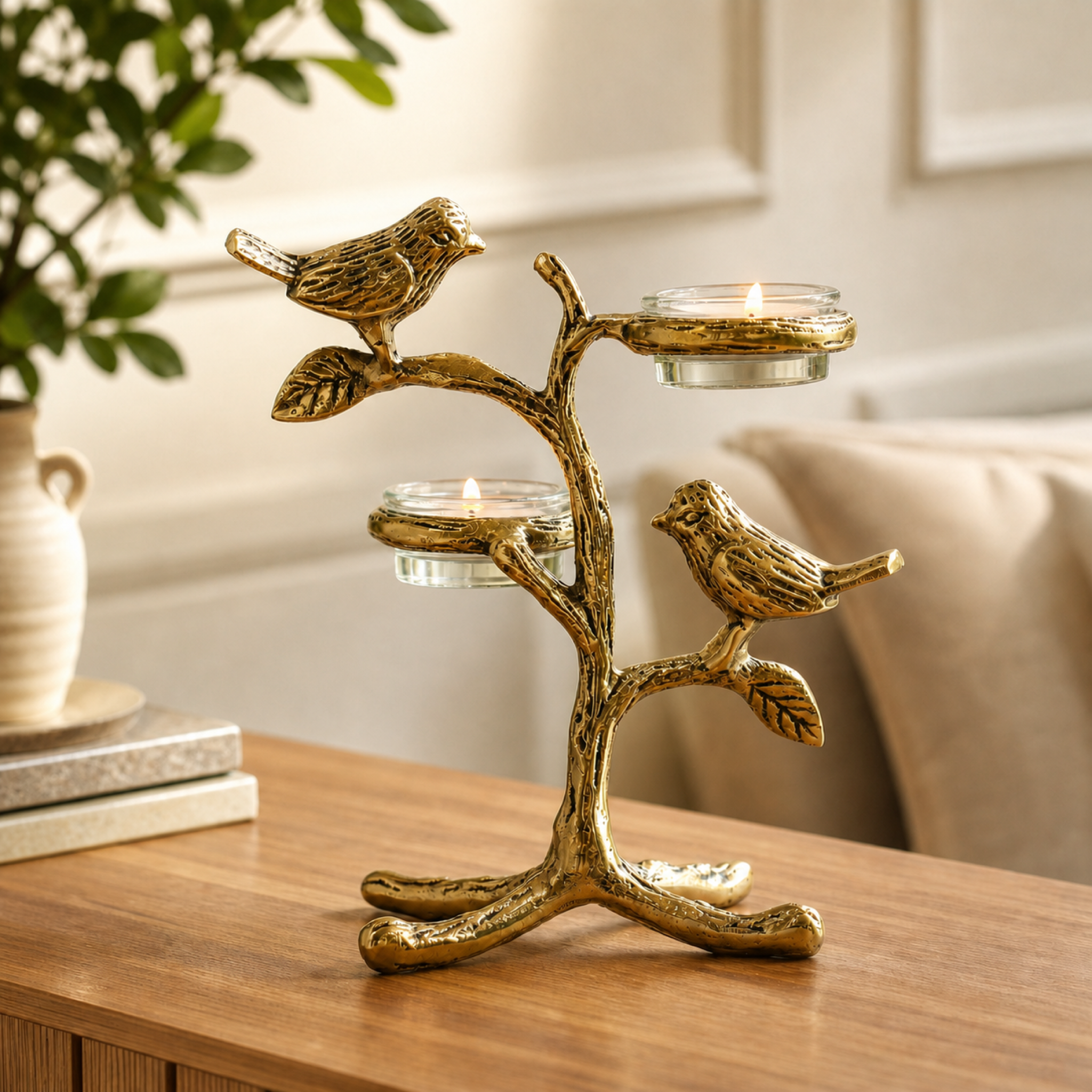 Birds on Tree Tea Light Holder