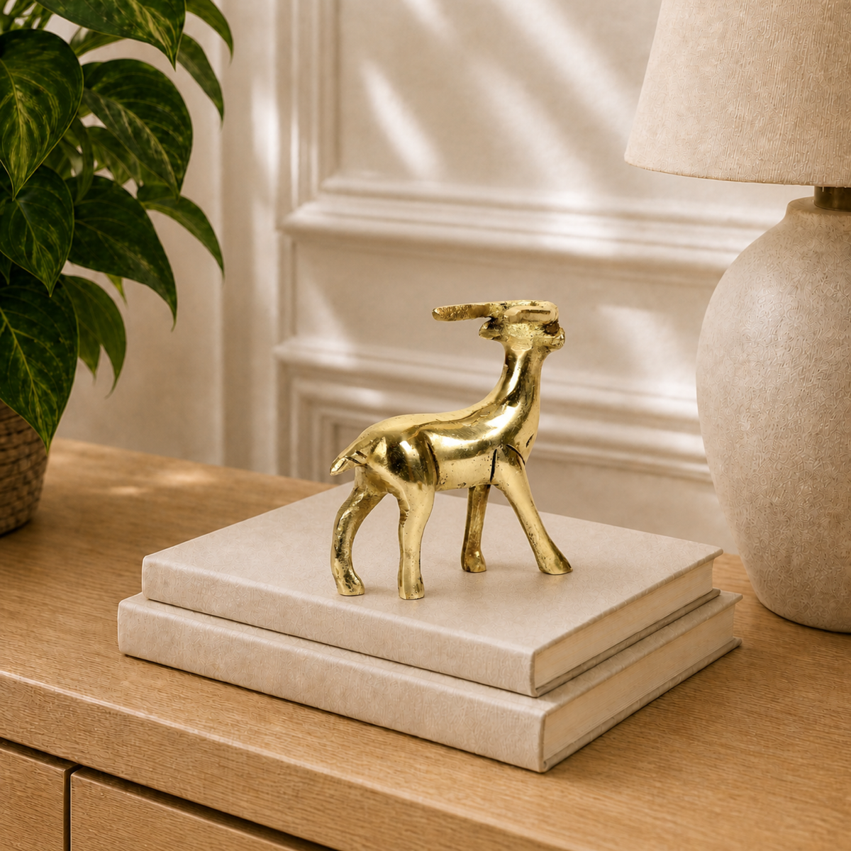 Brass deer figurine – handcrafted animal statue
