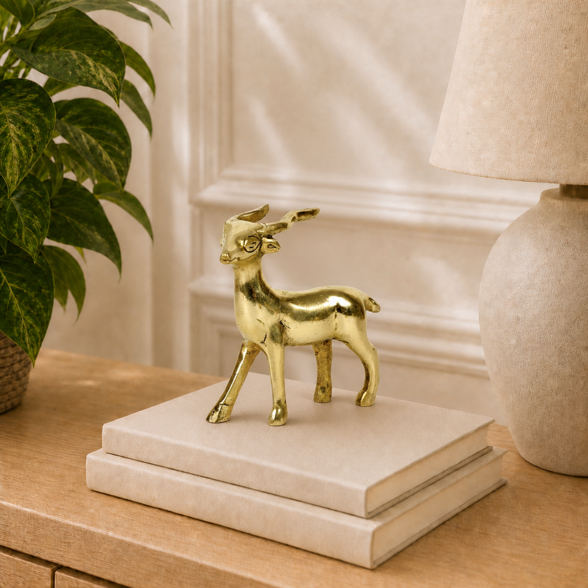 Brass deer figurine – handcrafted animal statue
