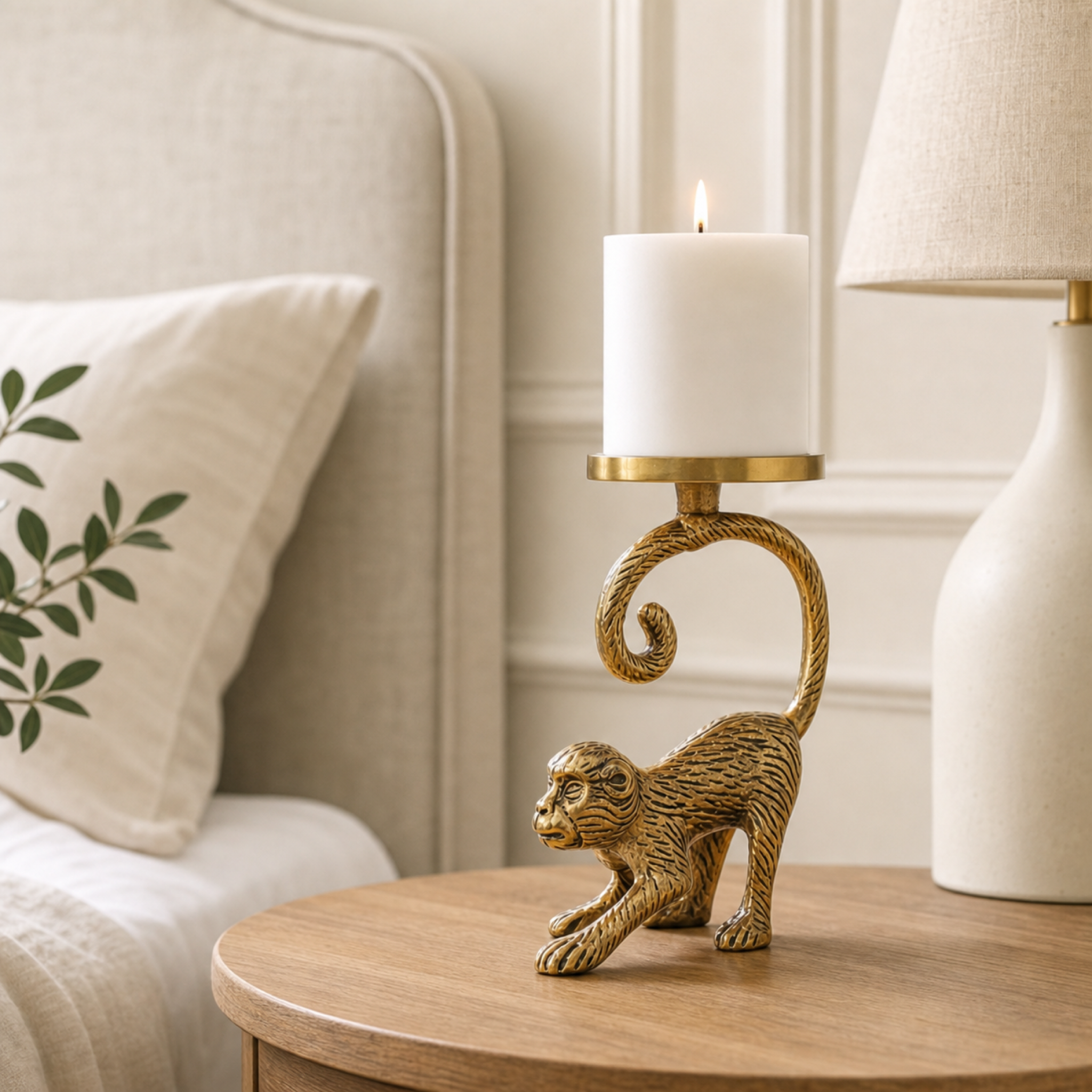 Charming Monkey Figurine Candle Holder