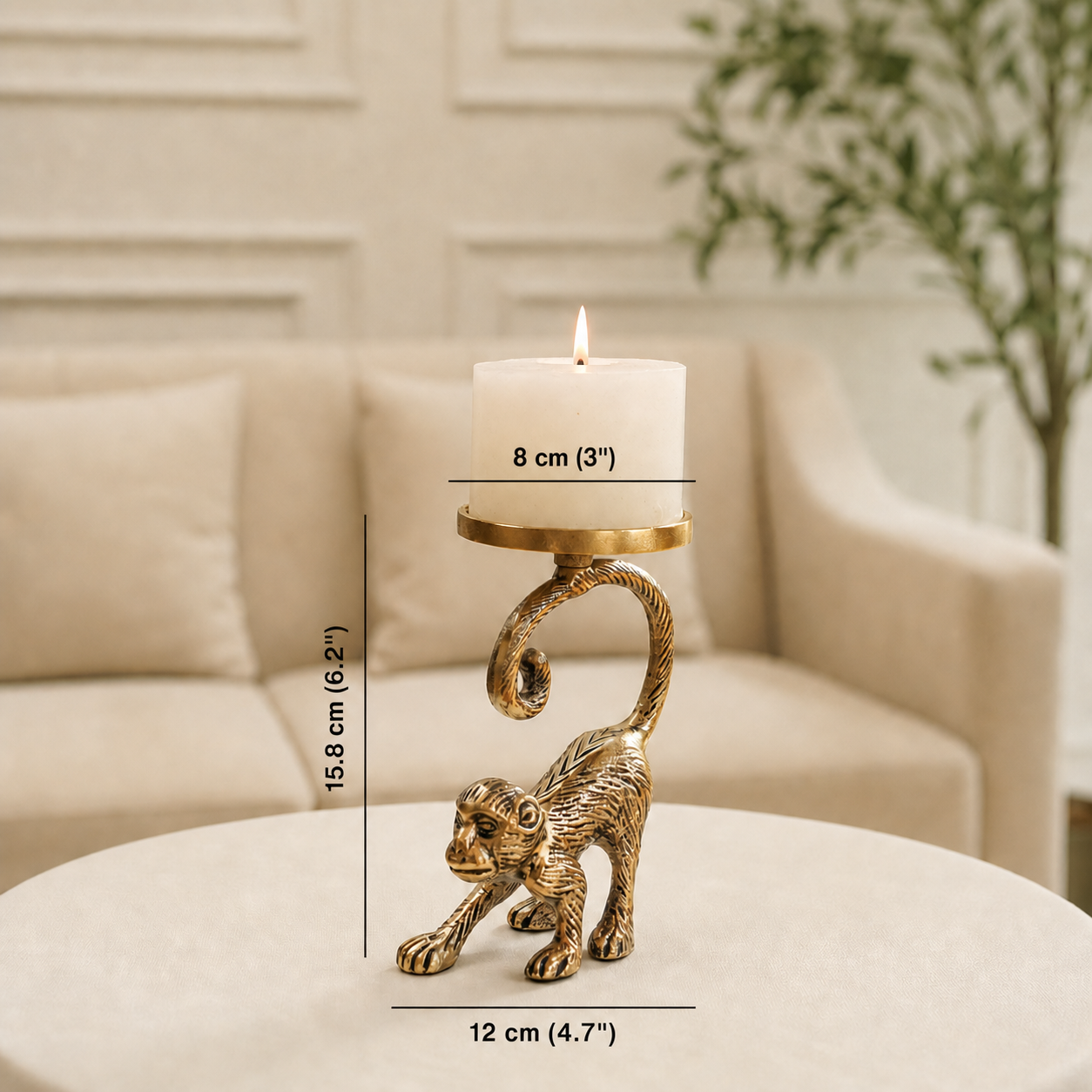 Charming Monkey Figurine Candle Holder