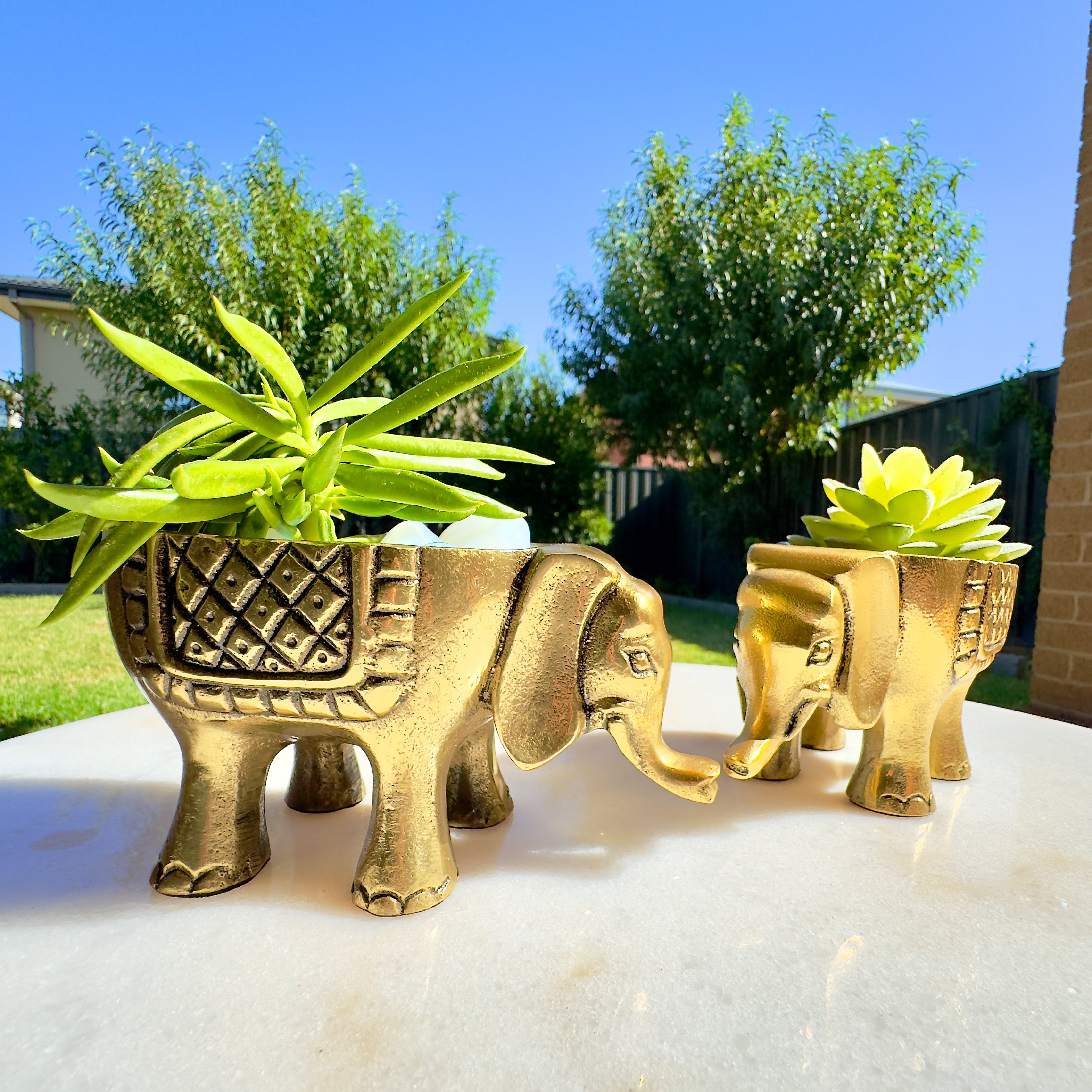 Elephant Antique Brass Finish figurine from Indian Impressions