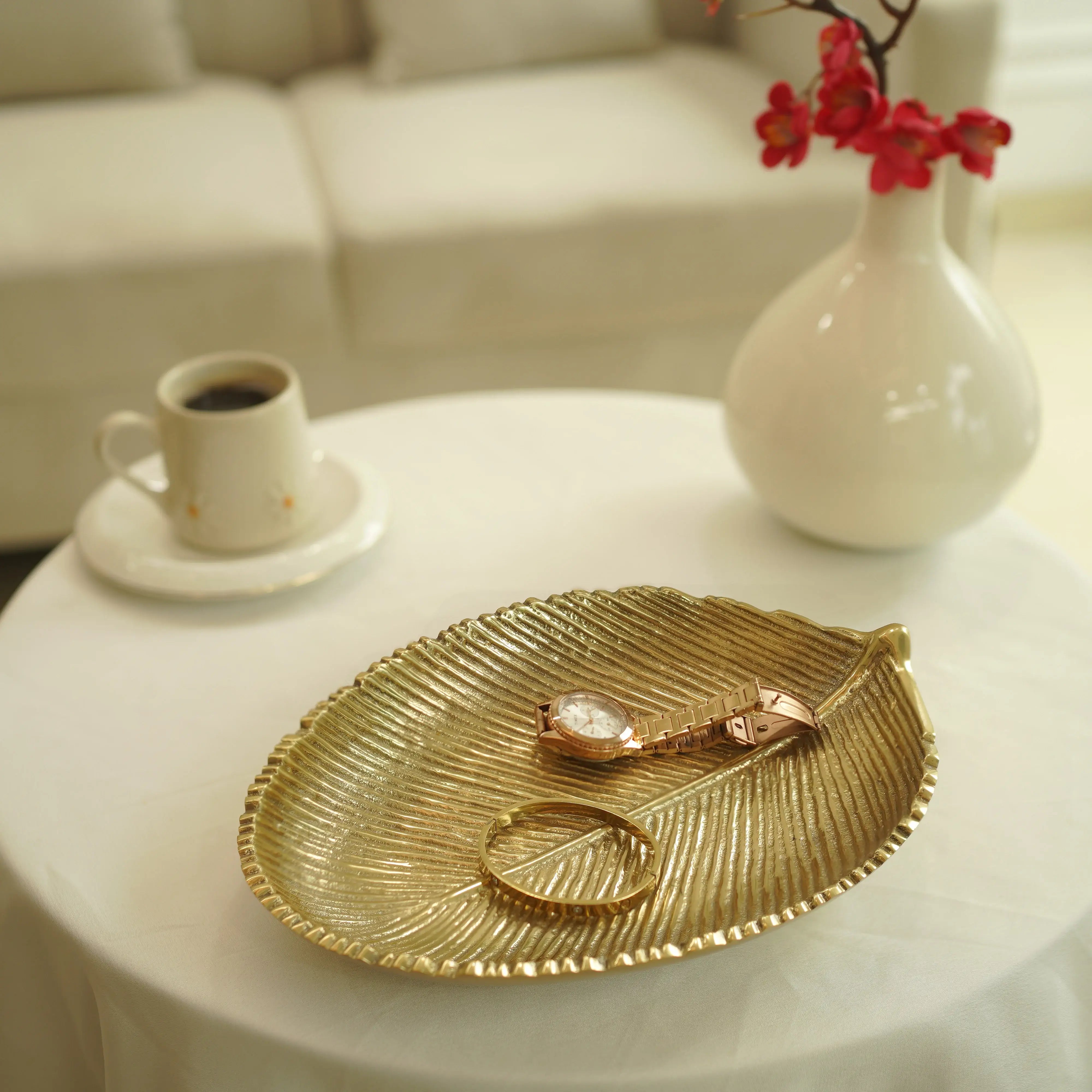 Leaf Shaped Platter | Gold