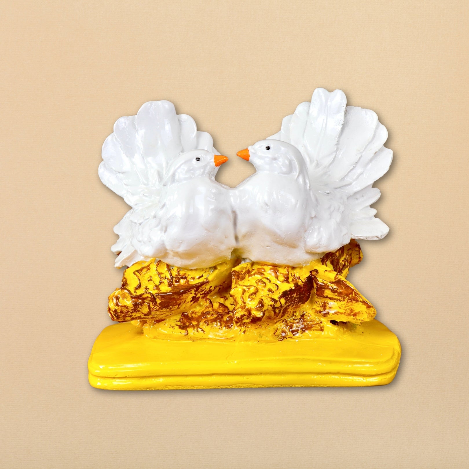 Product image of the Love Birds Pair from Indian Impressions, featuring two intricately crafted brass birds in a loving posture. The polished brass finish adds elegance, making it perfect for Vastu, home décor, or gifting to symbolize love, harmony, and positivity in any space.
