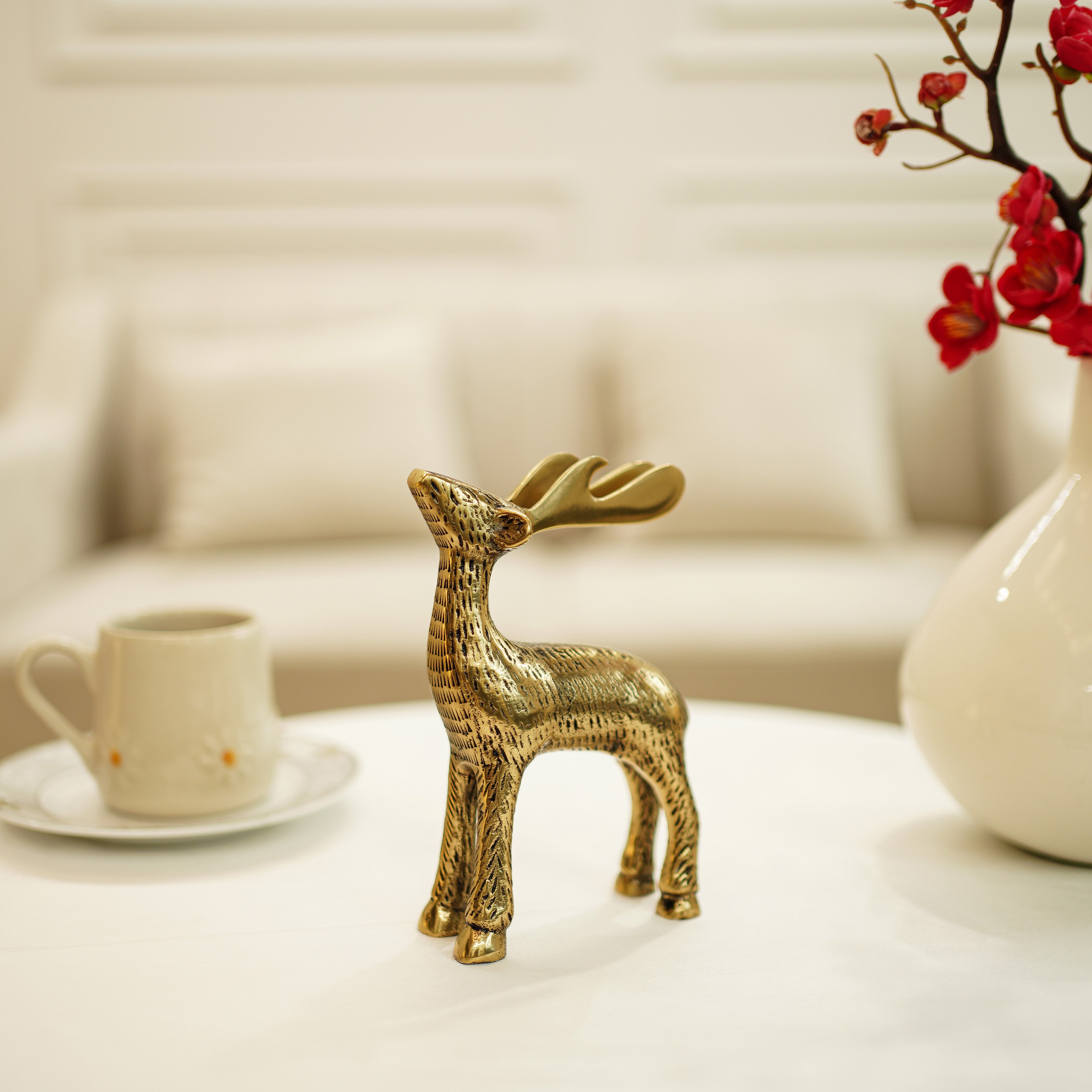 Metal Deer Showpiece | Gold