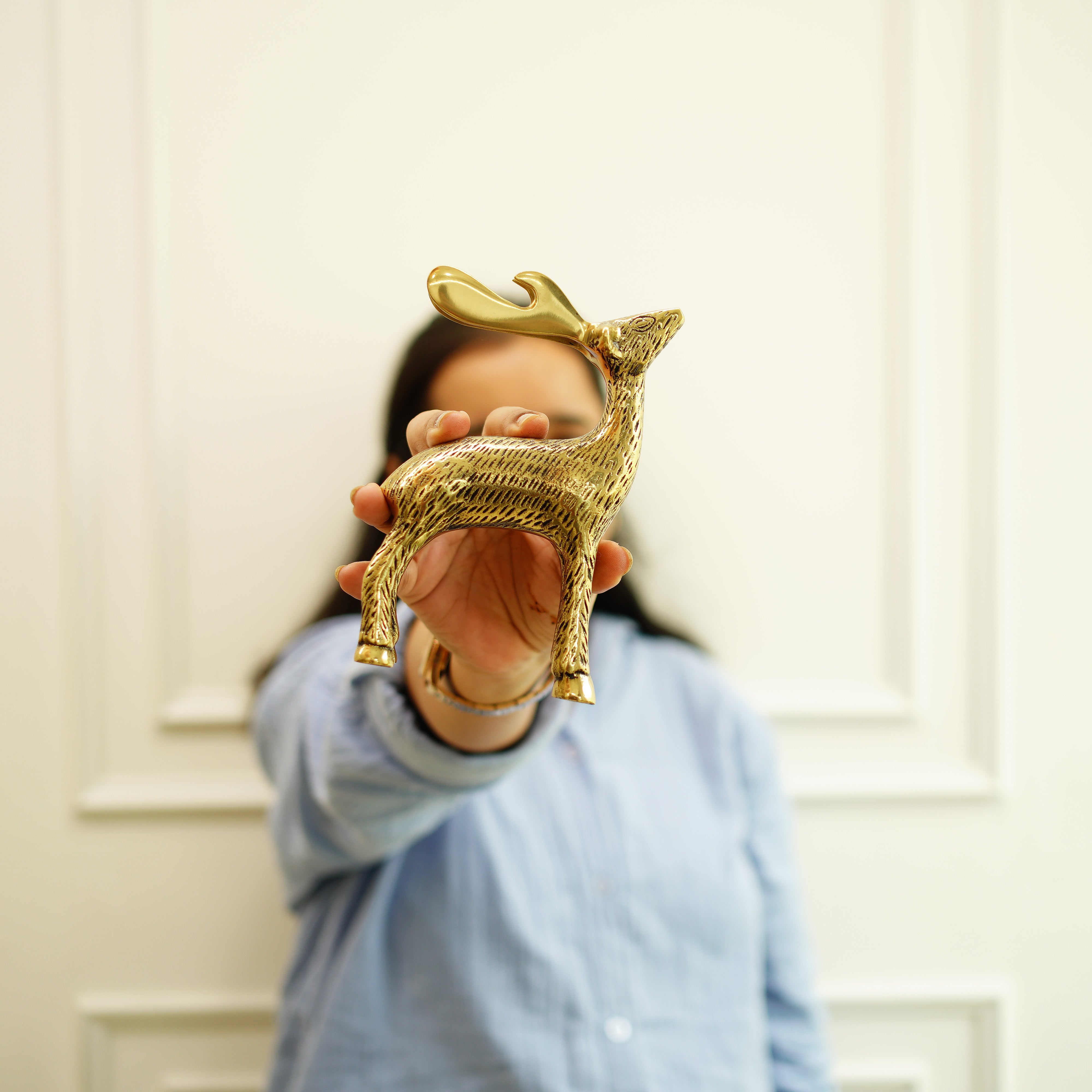 Metal Deer Showpiece | Gold