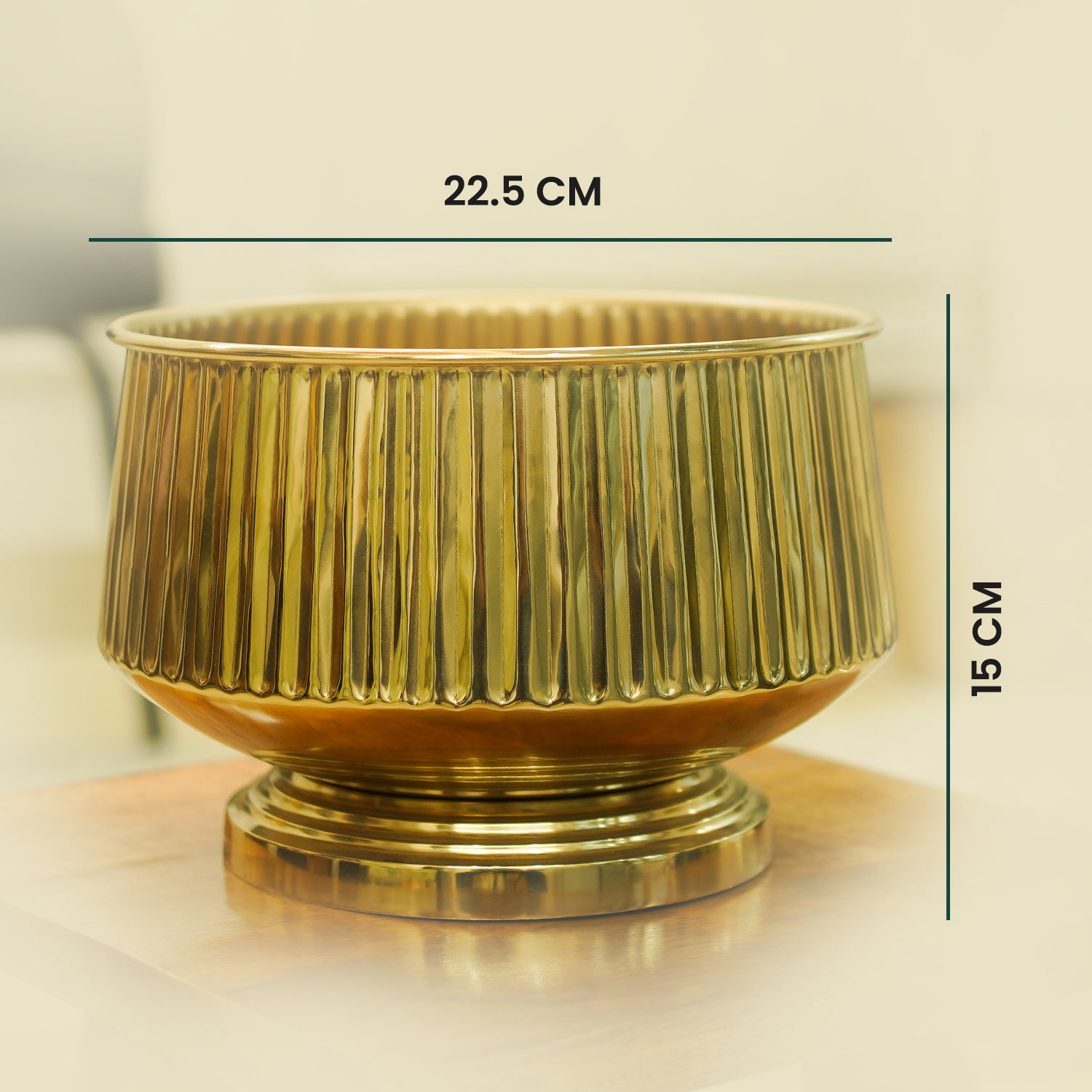 Pedestal Fluted Metal Planter