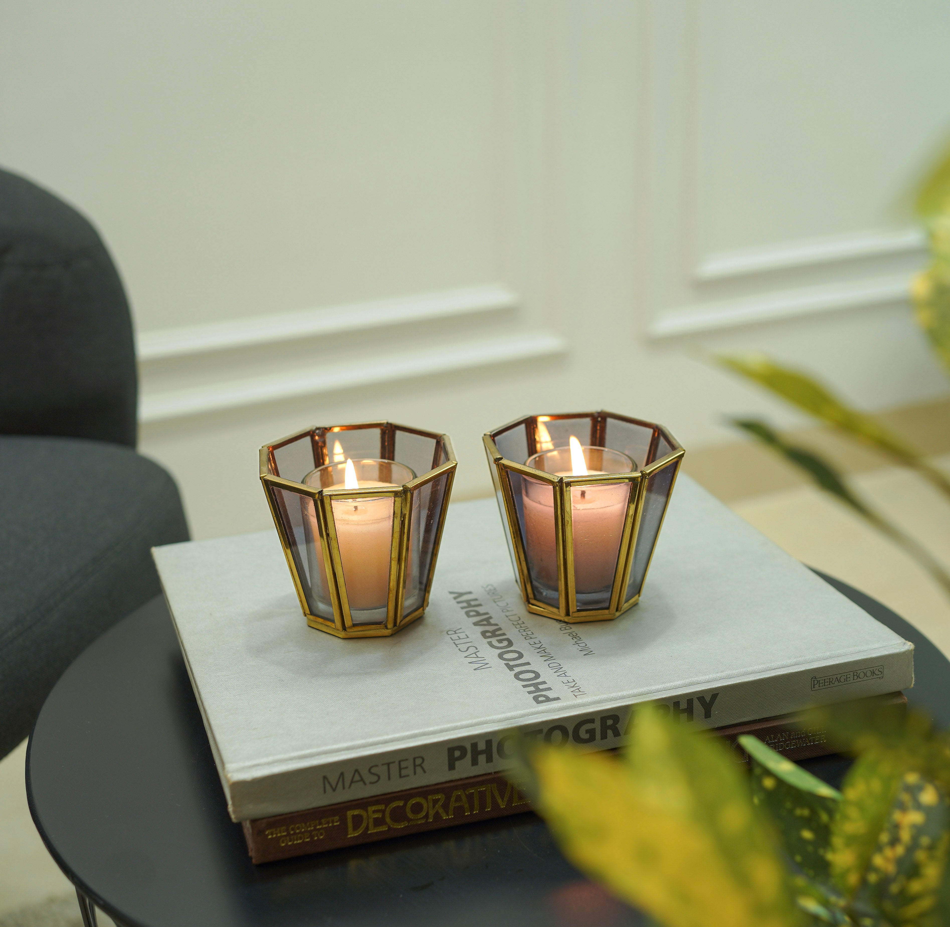 Grey Glass Votive Holder