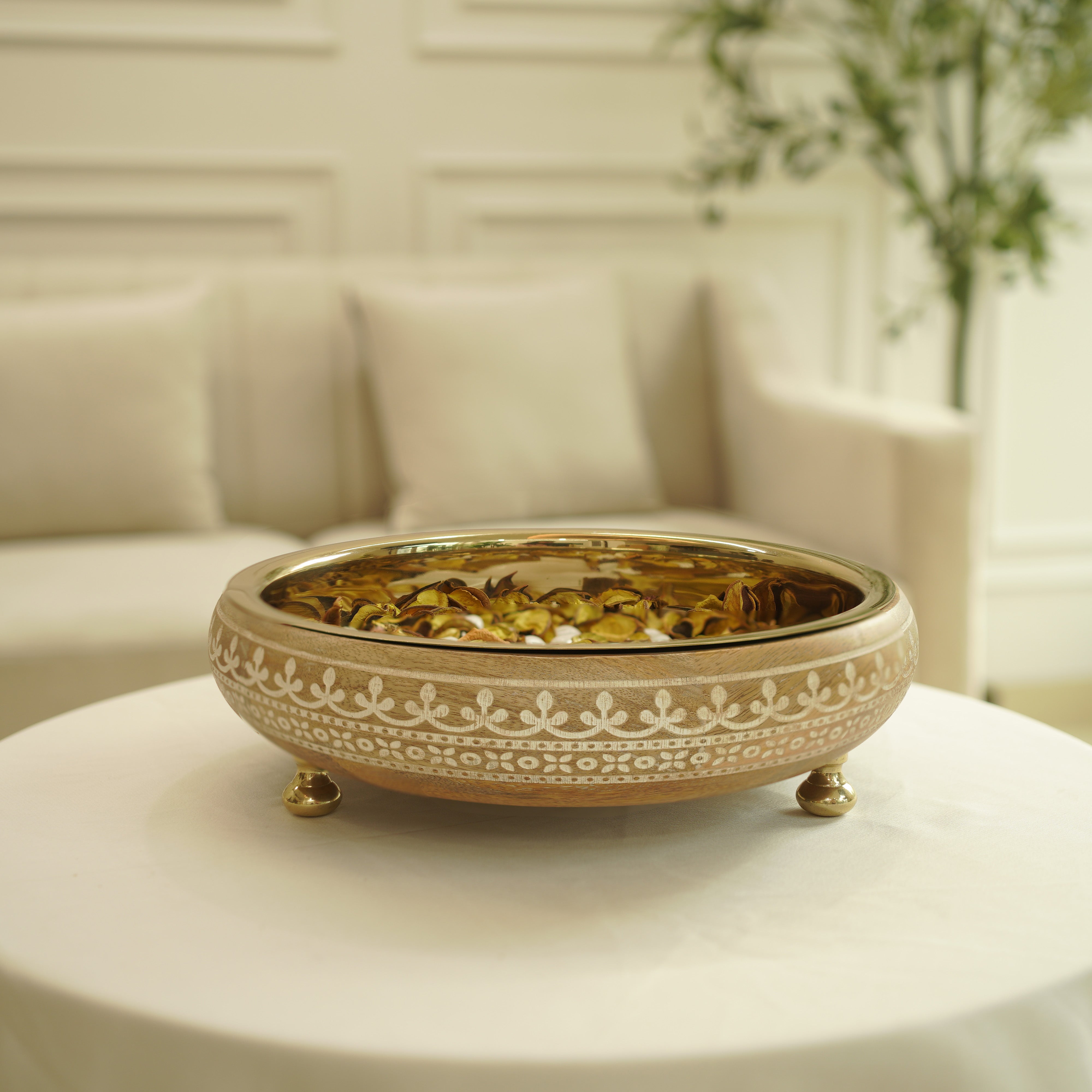 Virasat  Urli | Wood & Stainless Steel
