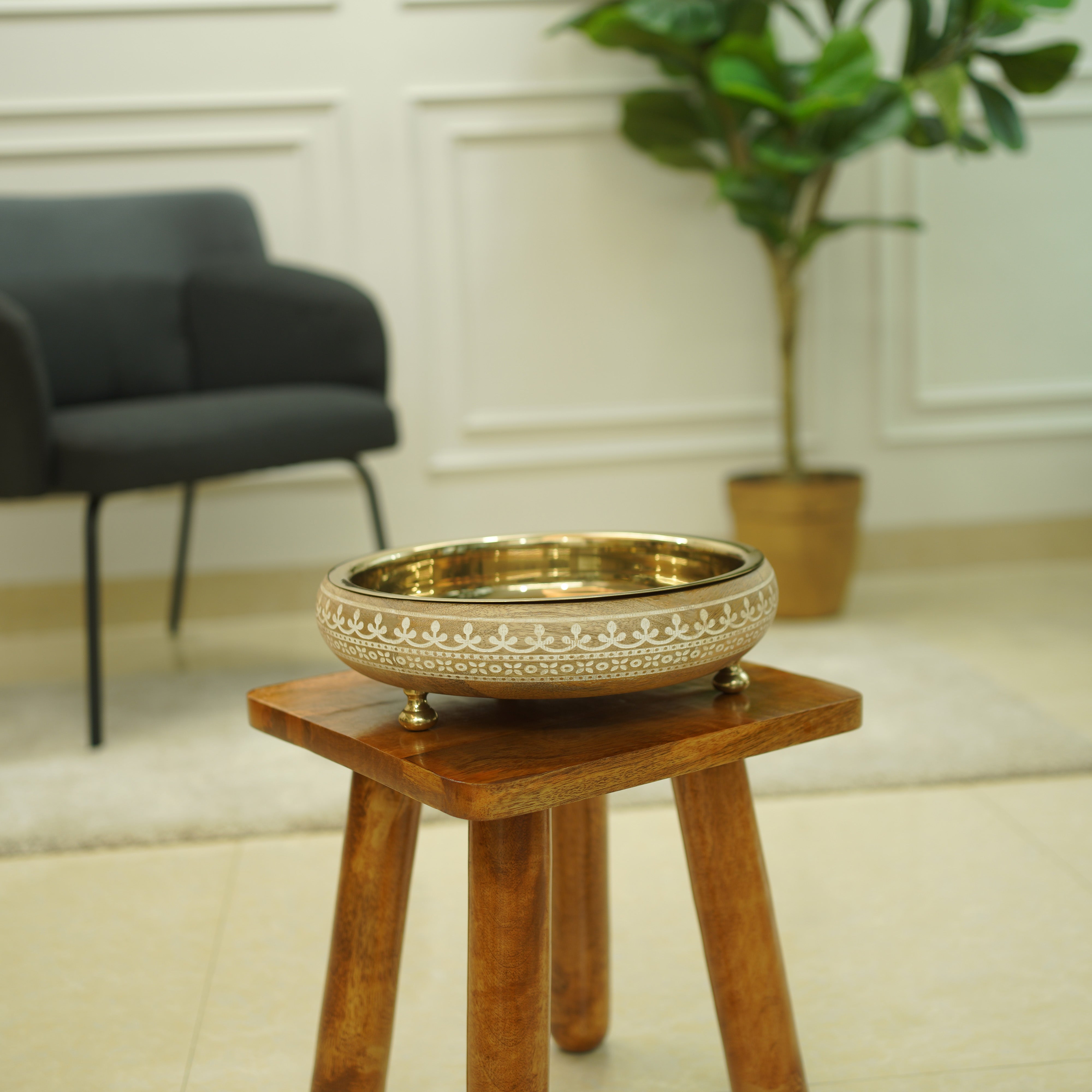 Virasat  Urli | Wood & Stainless Steel