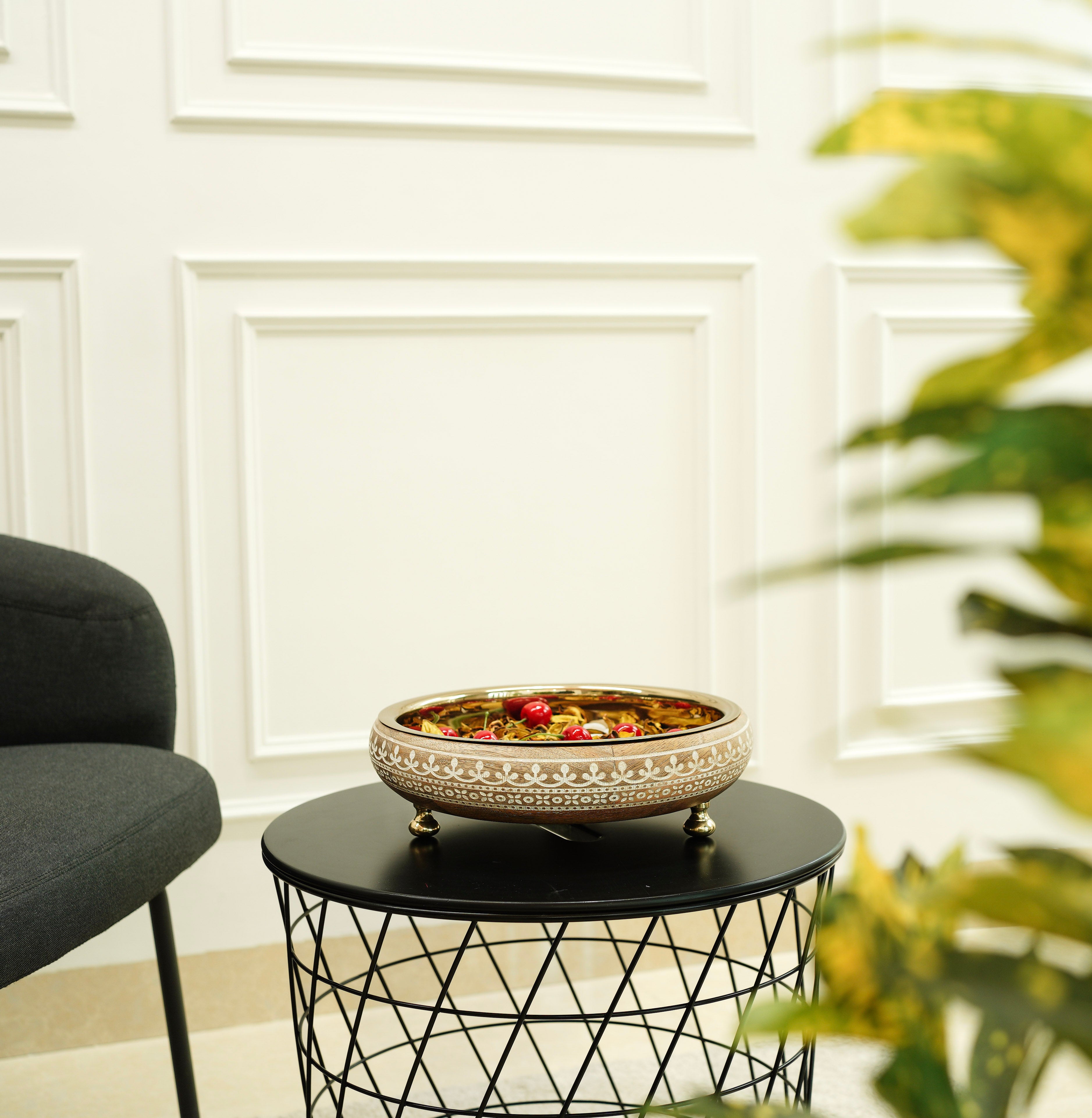 Virasat  Urli | Wood & Stainless Steel