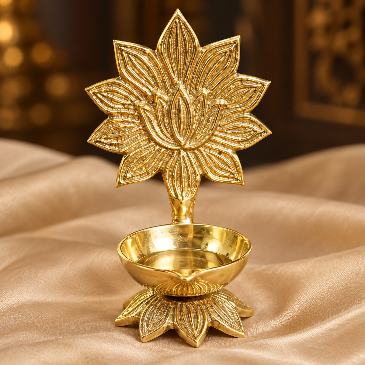 Brass Kamal Diya – craftsmanship