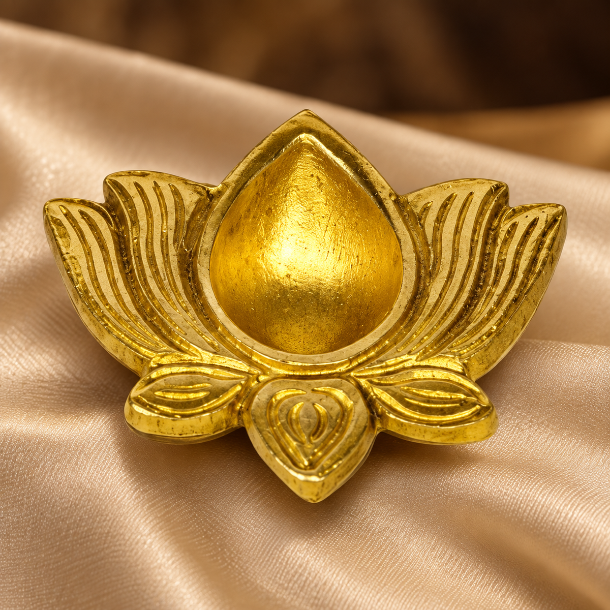 Brass Lotus Diya – craftsmanship