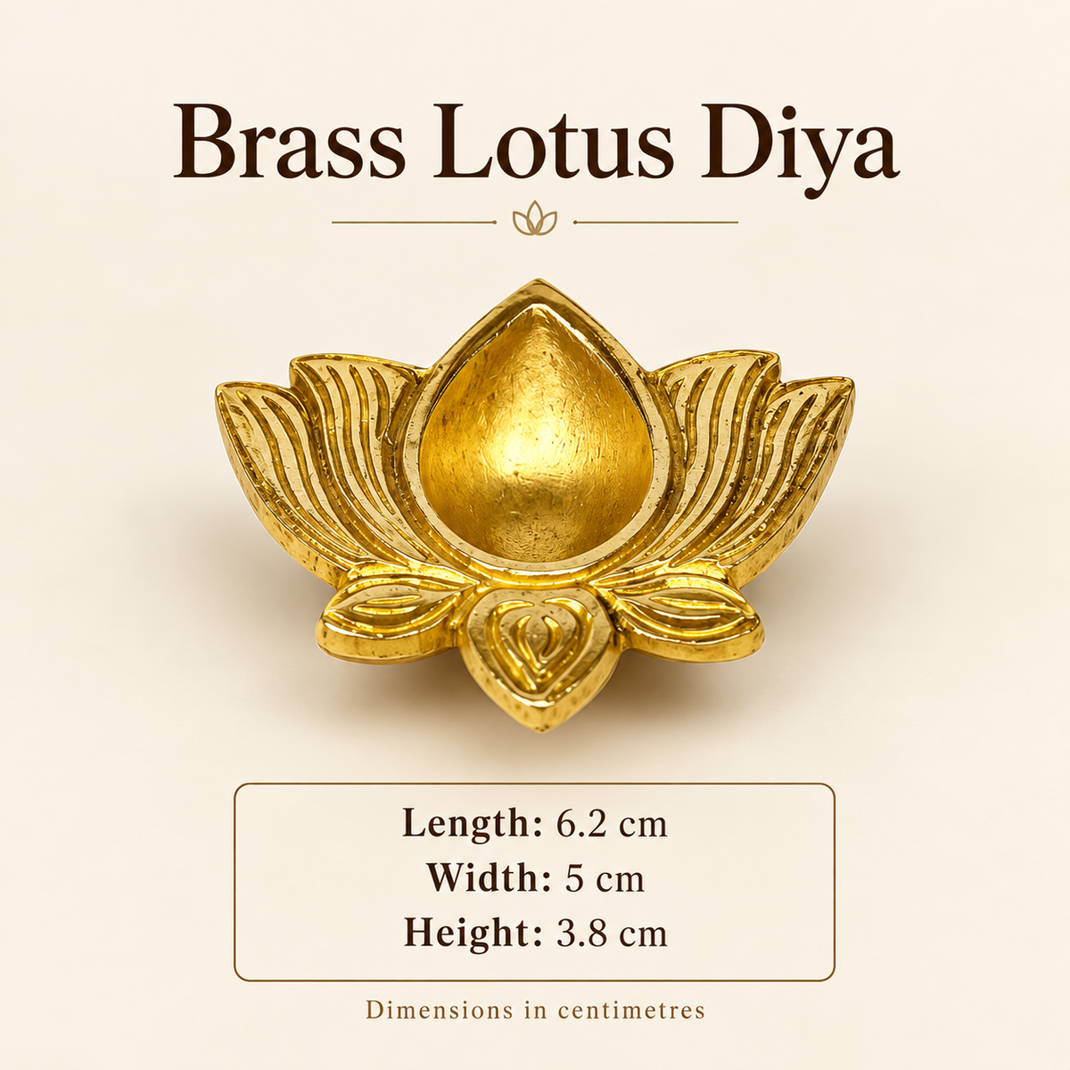Brass Lotus Diya – dimensions